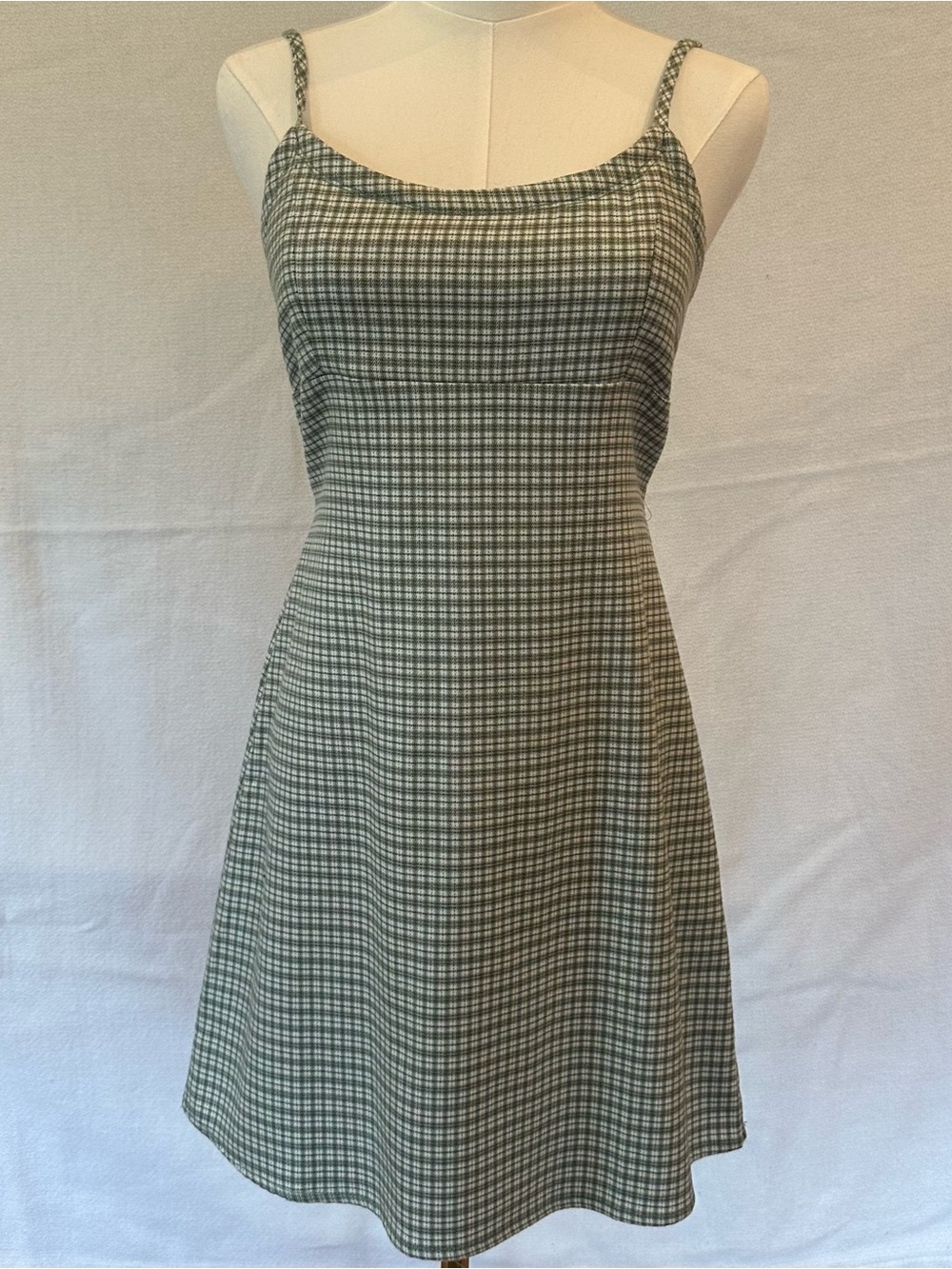 Brandy Melville Green & Cream Plaid Dress (John Galt) One Size